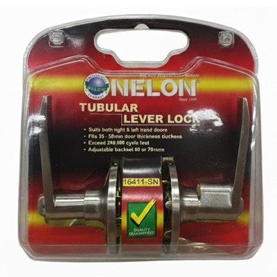 Nelon TUBULAR LEVER LOCK 16411-SN Stainless Steel Satin
